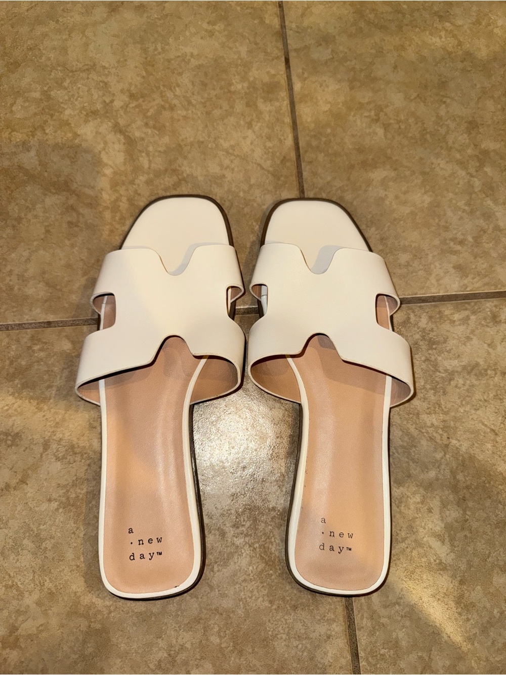 Target: A New Day White Slide Sandals